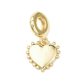 Латунные европейские подвески с подвесками, Сердцевые серьги с отверстиями