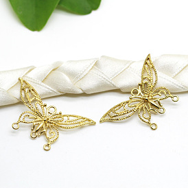 Korean version of pure copper DIY jewelry hollow butterfly retro bridal headwear hair accessories hairpin accessories handmade materials