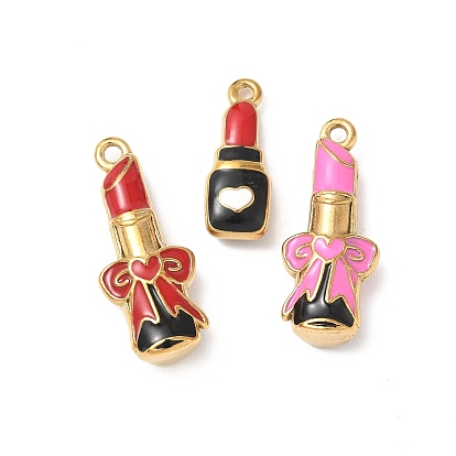 304 нержавеющей стальной эмали подвески, подвески в форме губной помады, ионное покрытие (ip), золотые