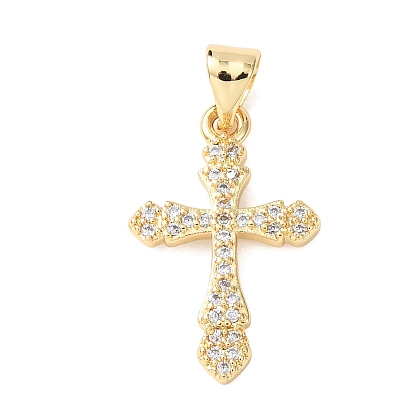 Латунные микро проложить кубического циркония подвески, крест прелести, долговечный, стойки покрытие, без свинца и без кадмия