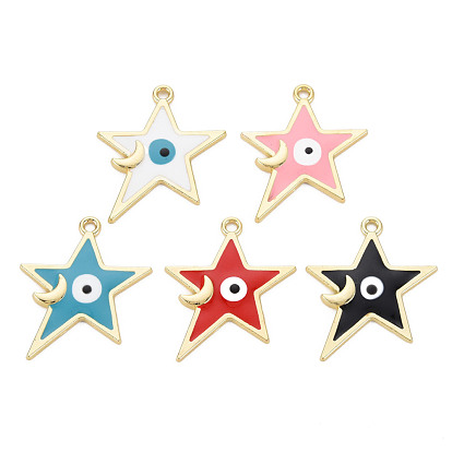 Crémaillère placage pendentifs en émail d'alliage, sans cadmium et sans nickel et sans plomb, étoile avec oeil, or et de lumière