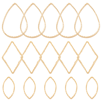 60шт 3 латунные соединительные кольца, , долговечный, слеза, ромб и конский глаз