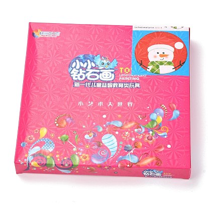DIY Christmas Theme Diamond Painting Kits For Kids, Snowman Pattern Photo Frame Making, with Resin Rhinestones, Pen, Tray Plate and Glue Clay