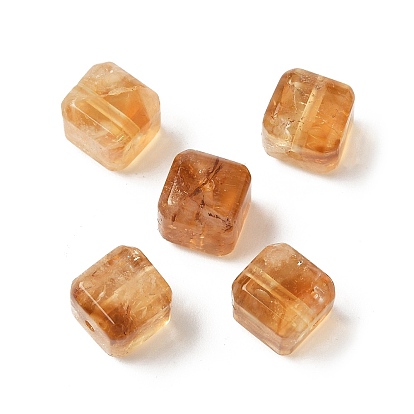 Нагретые бусины из натурального цитрина, кубические