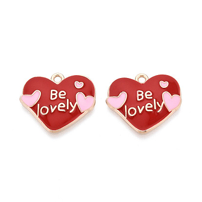 Подвески из эмали и сплава, сердце прелести, золотые