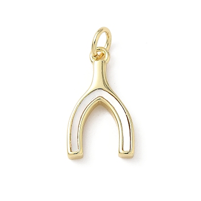 Подвески в виде косточки из натуральной ракушки из латуни, с прыжковых колец, без свинца и без кадмия, долговечный, стойки покрытие, цвет морской раковины