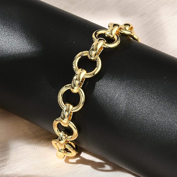Латунные браслеты-цепочки с кольцами для женщин и мужчин, долговечный, стойки покрытие, без кадмия и без свинца