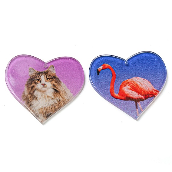 Акриловые подвески, сердце