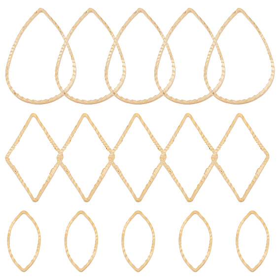 60шт 3 латунные соединительные кольца, , долговечный, слеза, ромб и конский глаз