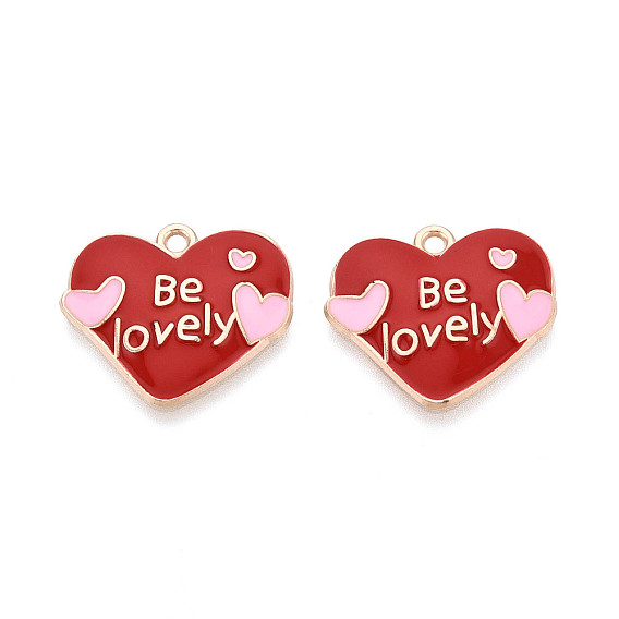 Подвески из эмали и сплава, сердце прелести, золотые