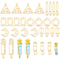32Pcs 8 Style Alloy Open Back Bezal Pendants, For DIY UV Resin, Epoxy Resin, Pressed Flower Jewelry, Mixed Shapes
