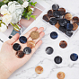 Gorgecraft 40Pcs 5 Colors 4-Hole Resin Buttons, Flat Round