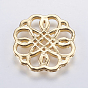 Brass Filigree Joiners Links, Long-Lasting Plated, Lead Free & Cadmium Free, Flower