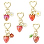 5акриловые подвесные украшения, с поворотными застежками сплава, клубника