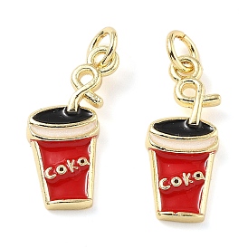 Латунные подвески, с эмалью, без свинца и без кадмия, стойки покрытие, долговечный, реальный 18 k позолоченный