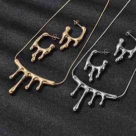 304 нержавеющей стали ювелирных изделий, включая кулон на шее и серьги-гвоздики