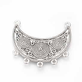 De style tibétain composants alliage de lustre liens, sans cadmium et sans plomb, forme lune