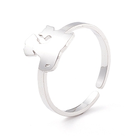 Kittens and Puppies 304 Stainless Steel Cuff Ring for Women