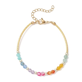 Браслеты из синтетического гематита чакры, натурального сердолика, агата, зеленого авантюрина, аметиста, амазонита и латунных бусин для женщин