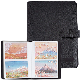 Альбом для записей в обложке из искусственной кожи, вставные карманы из ламинированной художественной бумаги подставка для фотографий мемориальная книга, с ПВХ-пластиковым листом