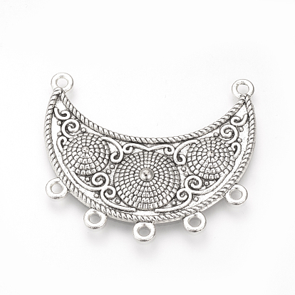 De style tibétain composants alliage de lustre liens, sans cadmium et sans plomb, forme lune
