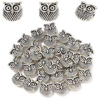 30 бусины из сплава в тибетском стиле, без кадмия и без свинца, сова