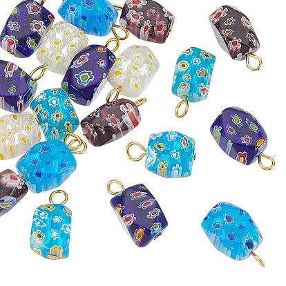 20шт. подвески из стекла миллефиори ручной работы, с железной фурнитурой