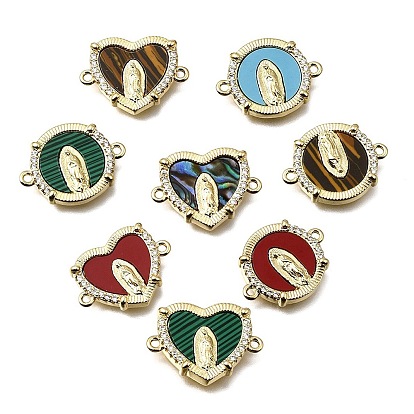 Латунные прозрачные фианиты и акриловые подвески-коннекторы, образец Девы Марии, реальный 16 k позолоченный