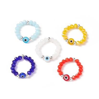 Glass & Lampwork Evil Eye Beaded Finger Ring for Women