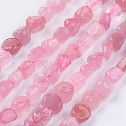 Natural Rose Quartz Beads Strands, Tumbled Stone, Nuggets