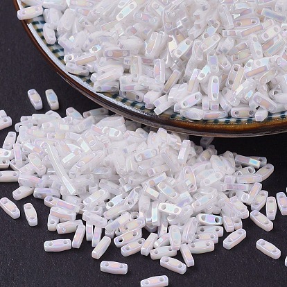 Миюки четверть бусины тила, японский бисер, 2-луночное, (QTL 471) белый жемчуг