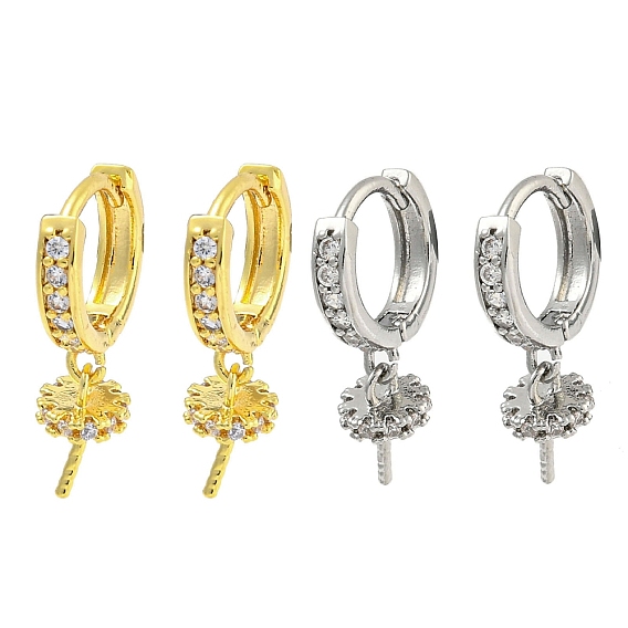 Латунные серьги-кольца из прозрачного кубического циркония, без кадмия, без никеля и без свинца, кольцо