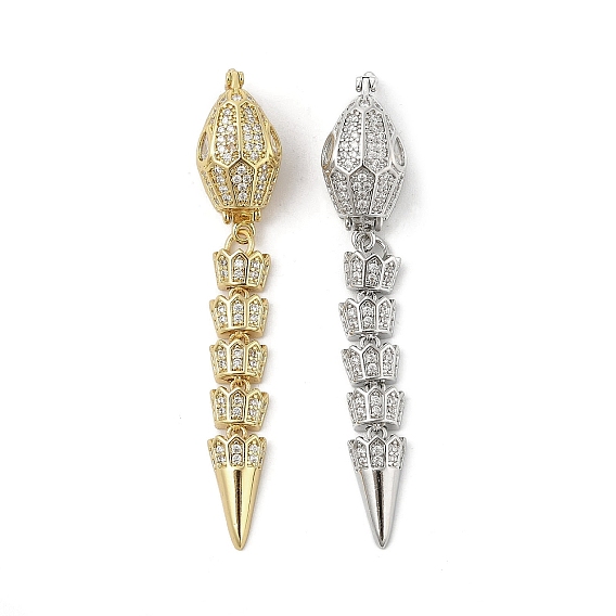 Застежки-кнопки из латуни с микропаве из прозрачного кубического циркония, без кадмия, без никеля и без свинца