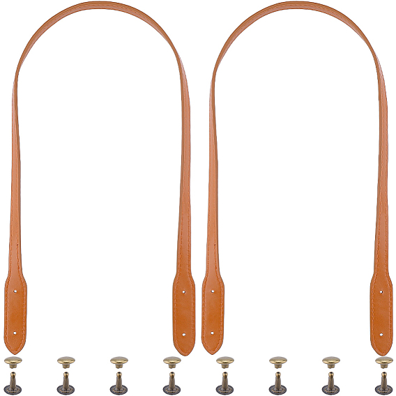 2Ремешок для сумки из искусственной кожи, с заклепками, для аксессуаров для замены сумок