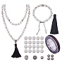 SUNNYCLUE DIY Buddha Necklace Making, with Natural Howlite Round Beads, Alloy Guru Bead Sets, Polyester Tassel Pendant Decorations and Alloy Beads