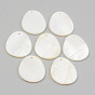 Natural Freshwater Shell Pendants, Oval