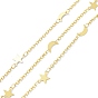 Brass Beaded Chains, with Spool, Long-Lasting Plated, Moon & Star, Soldered