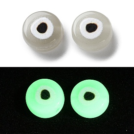 Светящиеся непрозрачные акриловые бусины, плоские круглые с сглаза, светится в темноте
