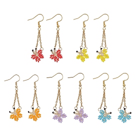 Butterfly Dangle Earrings for Women, Seed Beads Long Drop Earring with 304 Stainless Steel Earring Hooks