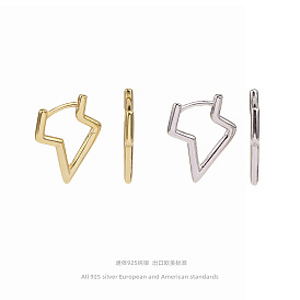 925 Sterling Silver Geometric Lightning Ear Cuff Punk Fashion Earring High-end Chic Jewelry Trendy