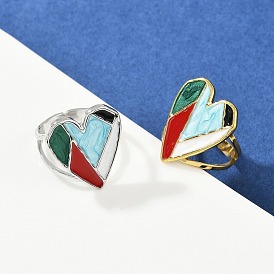 Сердце 304 эмалированные перстни из нержавеющей стали для женщин, ионное покрытие (ip), красочный