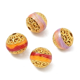 Бисера эмали сплава, полый круглый, золотые