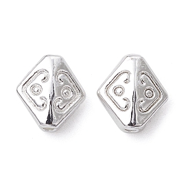 Alloy Beads, Long-Lasting Plated, Rhombus
