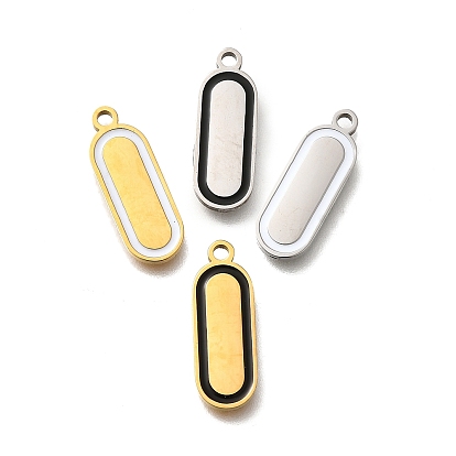 304 подвески из нержавеющей стали, овальные амулеты, с пластиковой имитацией оболочки, ионное покрытие (ip)