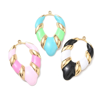 304 нержавеющей стальной эмали подвески, лист прелести, золотые