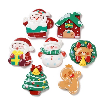 Cabujones de resina opaca con tema navideño, para la fabricación de la joyería
