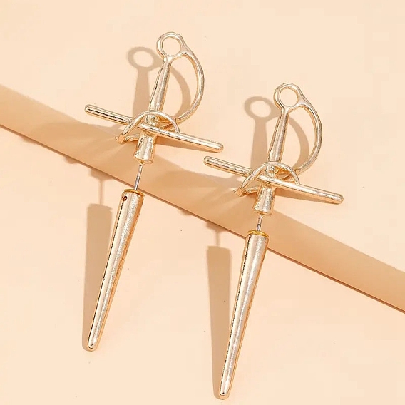 Серьги-гвоздики из сплава в форме меча для женщин