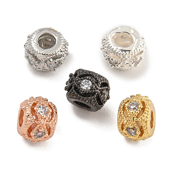 Покрытие стойки латунь микропаве прозрачные кубические циркониевые бусины, без свинца и без кадмия, долговечный, круглые