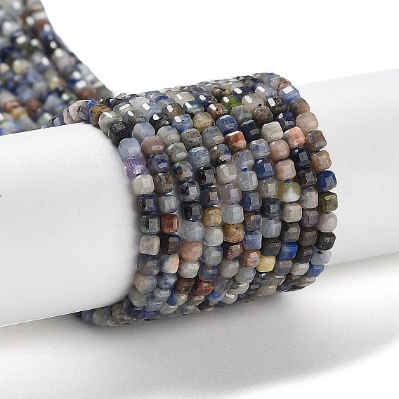 Natural Sodalite Beads Strands, Faceted, Square