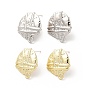 Alloy Shield Stud Earring Findings, with Horizontal Loop and 304 Stainless Steel Pins, Cadmium Free & Lead Free